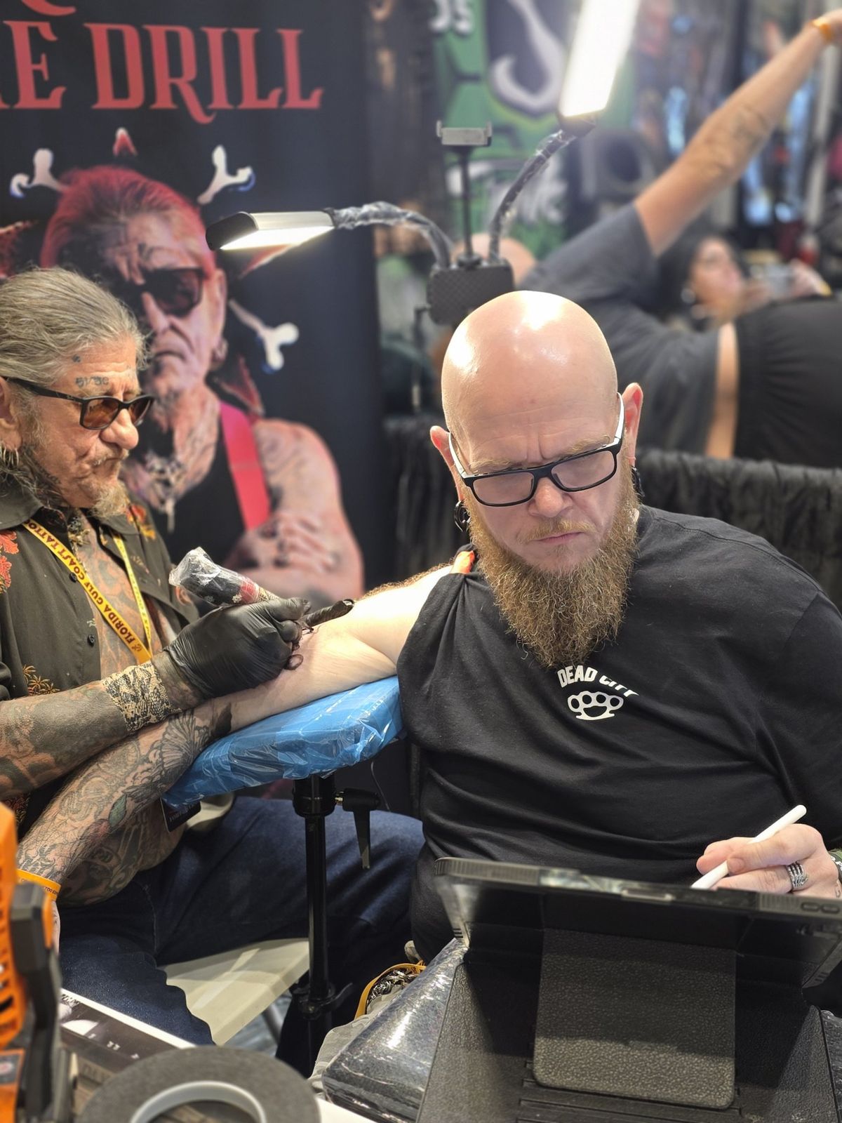 Tank getting tattooed at the Florida Gulf Coast Tattoo Expo